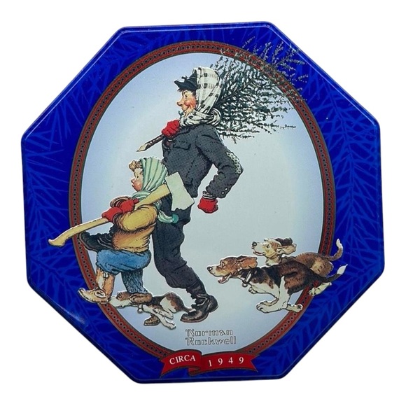 1997 Snickers Tin Canister Norman Rockwell Circa 1949 Collectible Octagon VTG - Picture 1 of 5